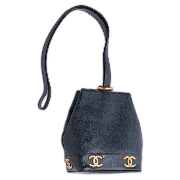 Chanel Caviar Skin Triple Chain Shoulder Bag Dark Green - Picture 6 of 9